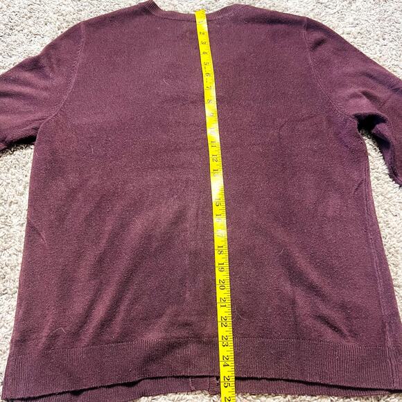Croft & Barrow Long Sleeve Button Front Cardigan Sweater Outdoor Lounge Purple - Picture 3 of 4
